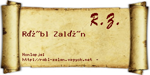 Rábl Zalán névjegykártya